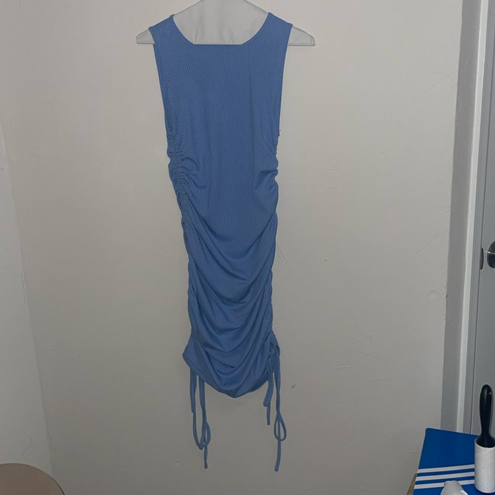 NWOT Light Blue Ruched Dress